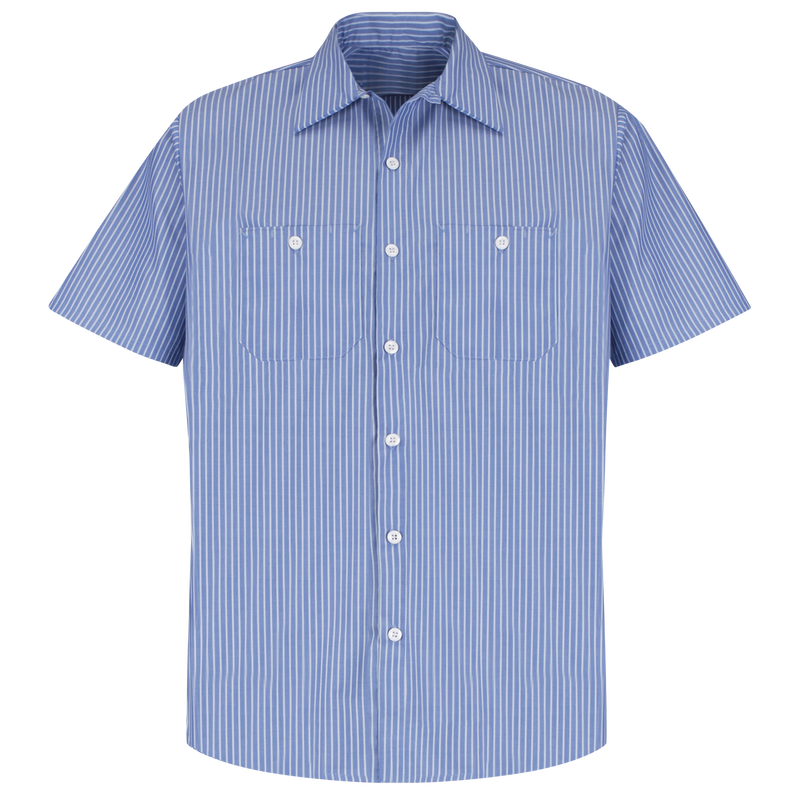 Men's Short Sleeve Striped Work Shirt image number 1