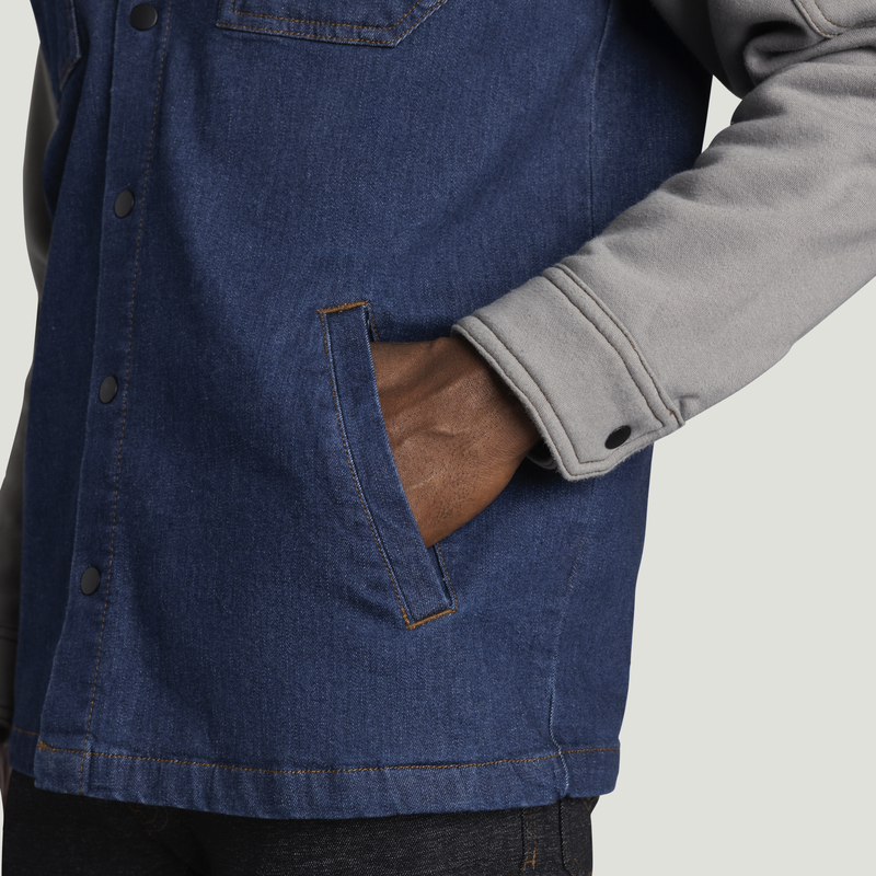 Men&rsquo;s Denim and Fleece Hooded Shirt Jacket image number 13