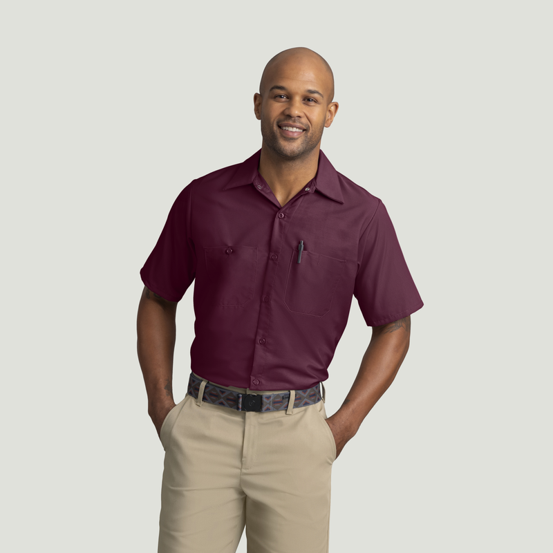 Men's Short Sleeve Industrial Work Shirt image number 1